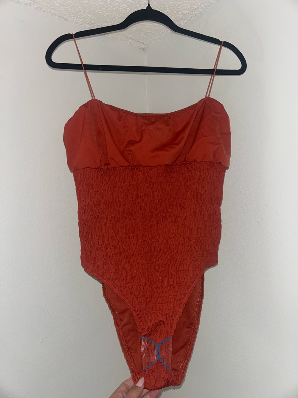 ASOS Burnt Orange Smocked One-Piece Swimsuit